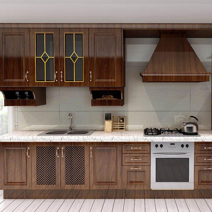 Estonia Birch Solid Wood Fadior Stainless Steel Kitchen Cabinets